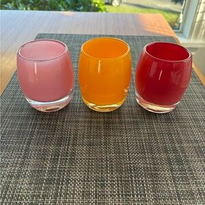 Colorful Glass Votive Candle Holders Set